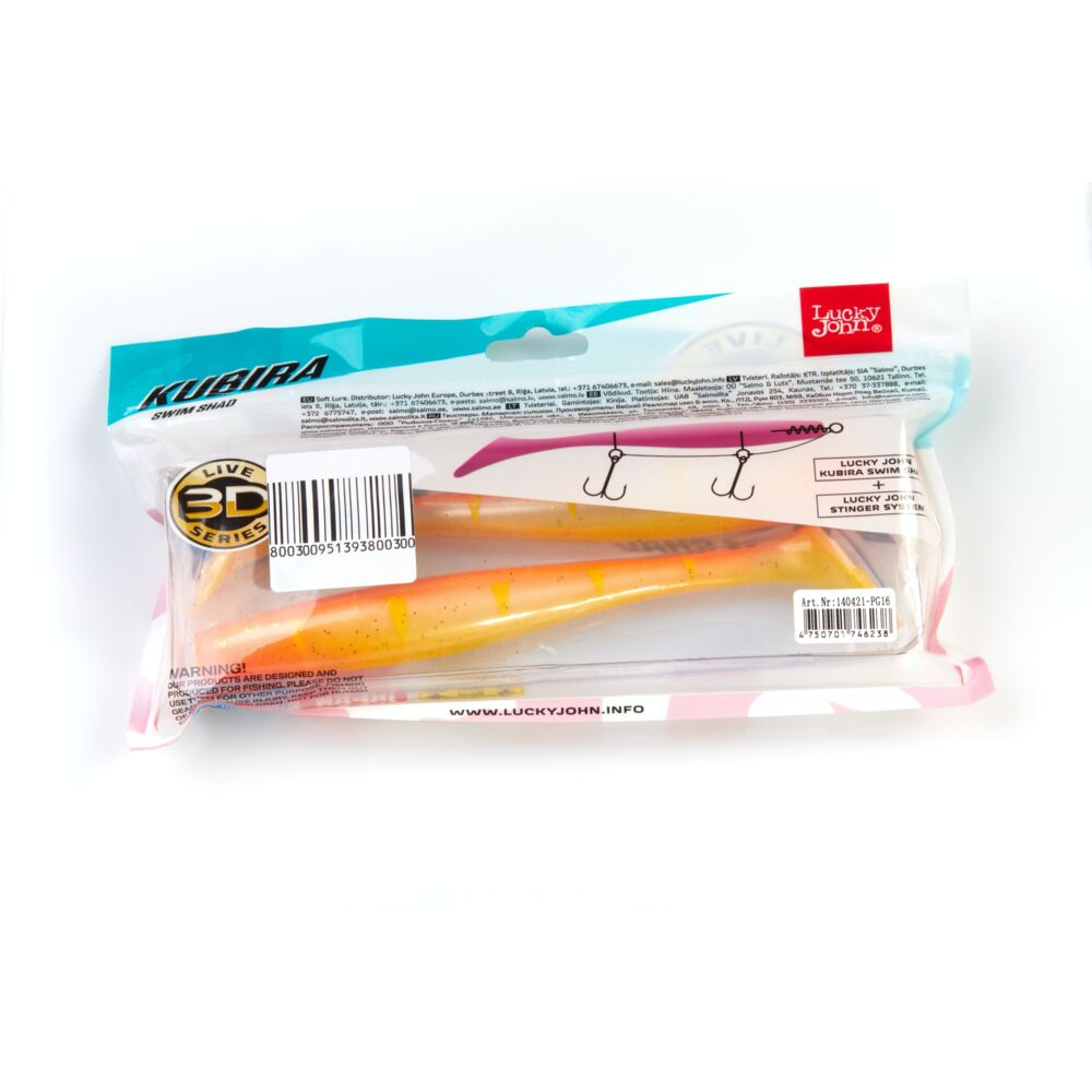 Виброхвосты LJ 3D Series KUBIRA SWIM SHAD 7,0in(15,00)/PG16 2шт.