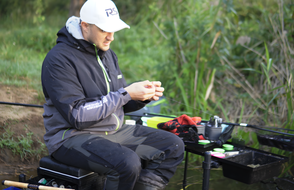 рыбалка с использованием кресла и столика Удобная рыбалка с использованием кресла и столика