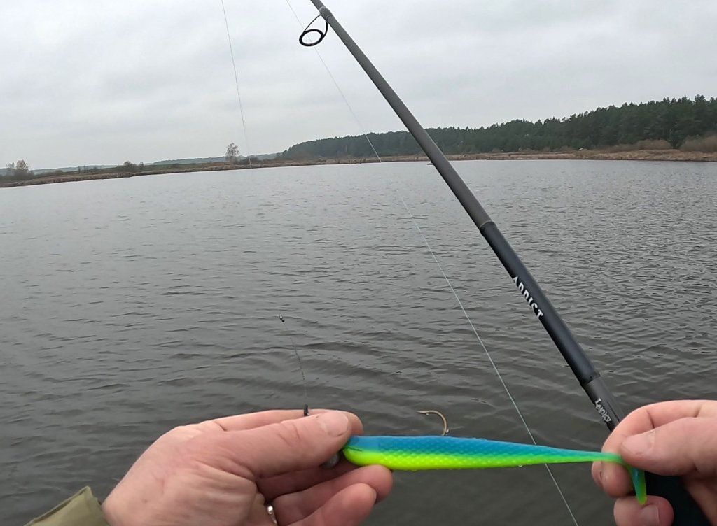 Что же клюнет на яркий виброхвост?