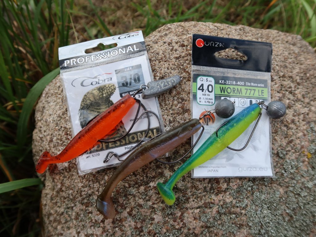 Виброхвосты Lucky John Minnow и офсетные крючки