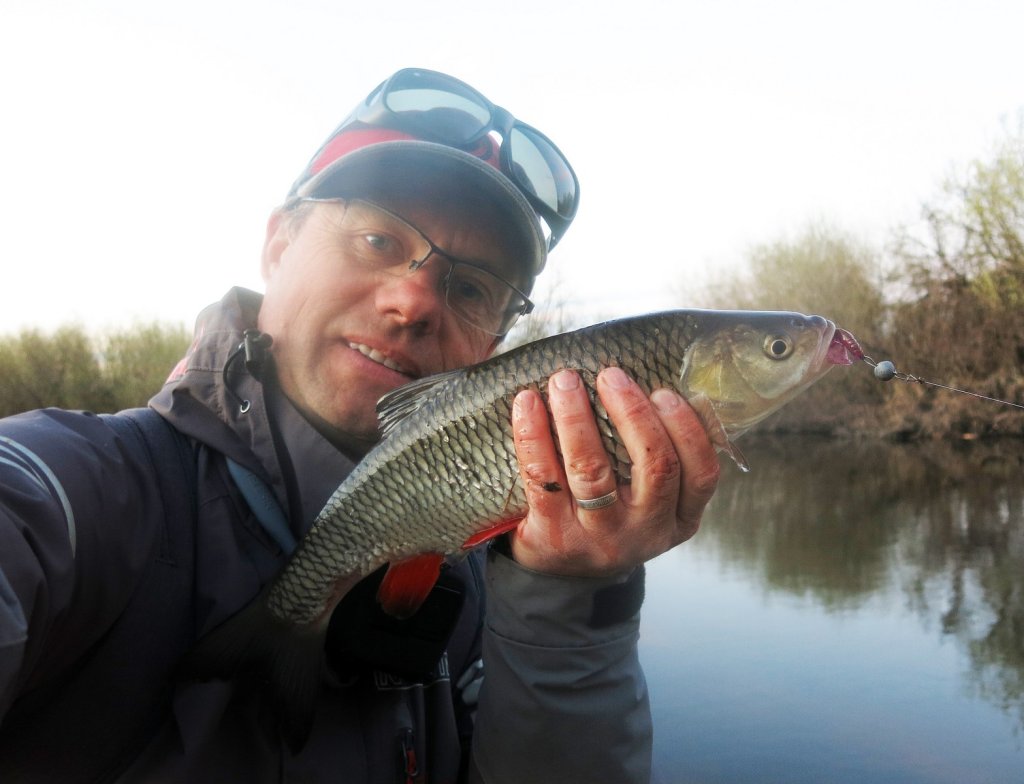 Валерий Сикиржицкий поймал голавля на силикон