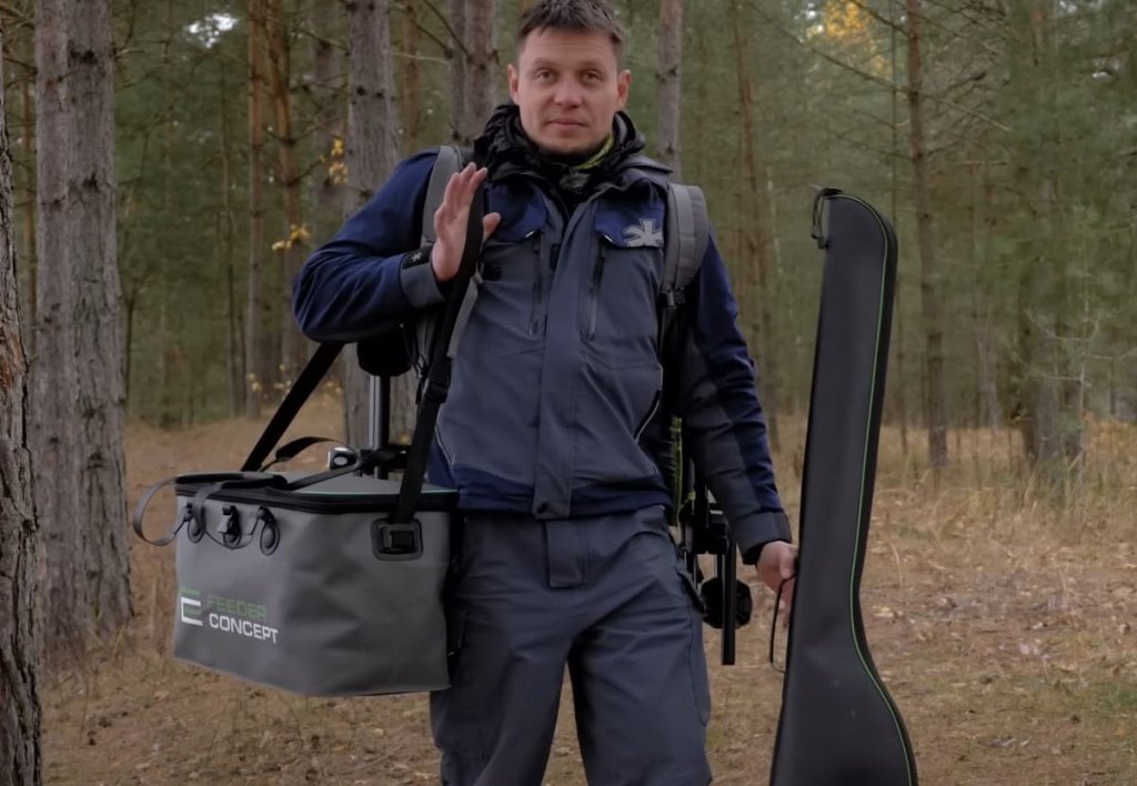 Рыбак с eva сумкой и чехлом для удочек