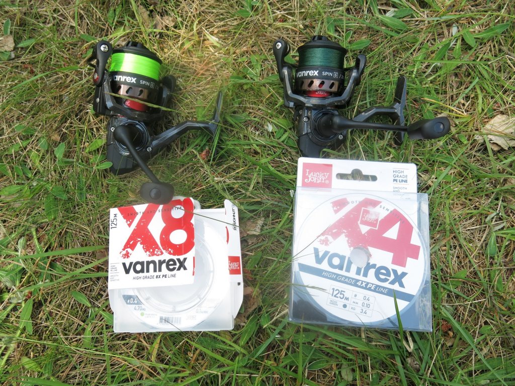 Катушки Lucky John Vanrex Spin 6 с плетёным шнуром