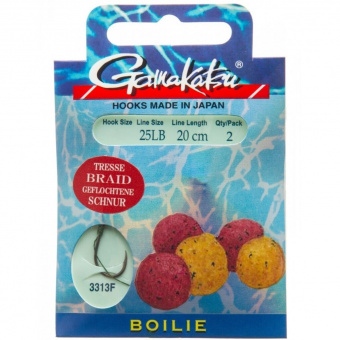 Крючки с поводком Gamakatsu BKS-3313F Boilie 20см Крючки с поводком Gamakatsu BKS-3313F Boilie 20см